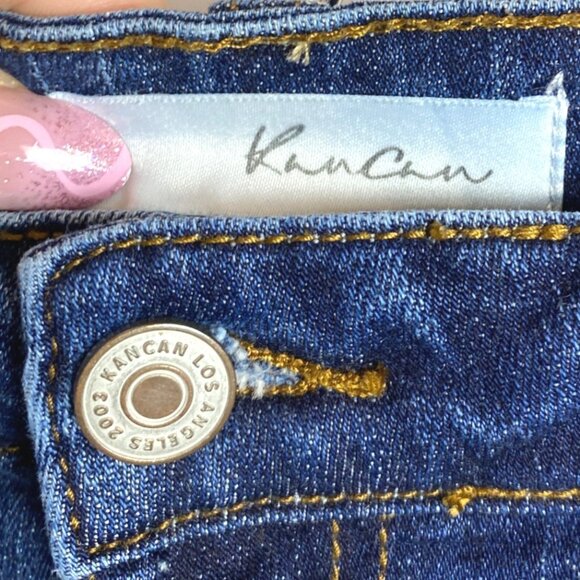 KanCan Tobie Mid Rise Distressed Ripped Super Skinny Blue Jeans Women's Size XL - Picture 7 of 9